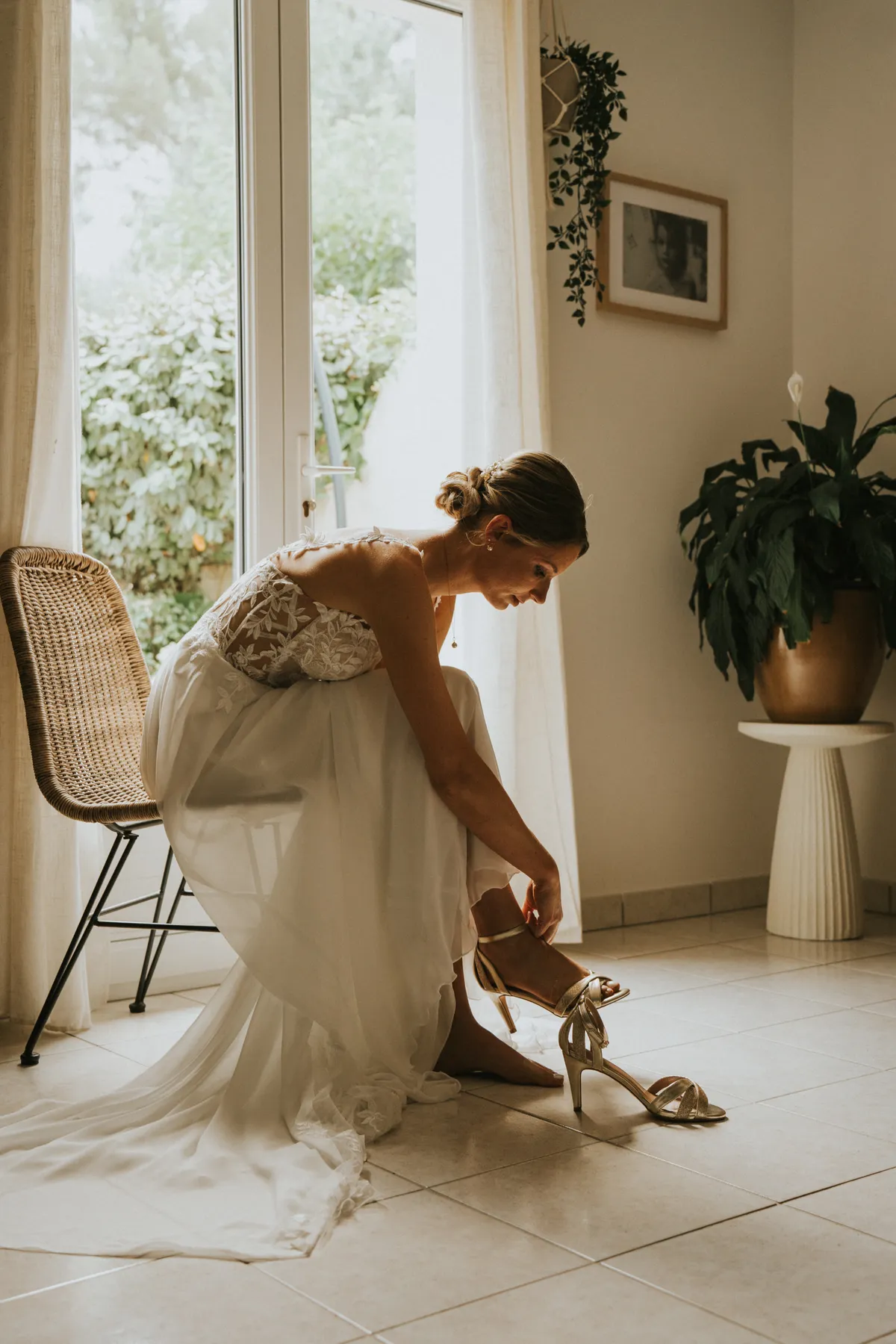 Détail de robe de mariée